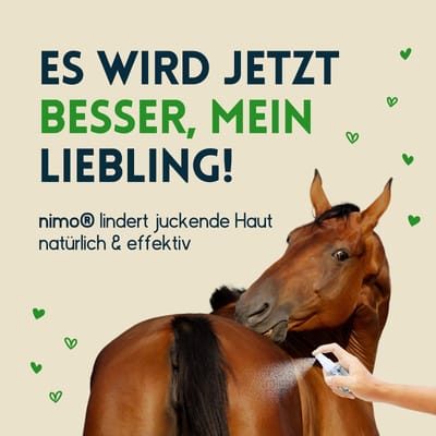 nimo® huidverzorgingsspray voor paarden • met aloë vera & panthenol tegen jeuk en geïrriteerde huid 2,5