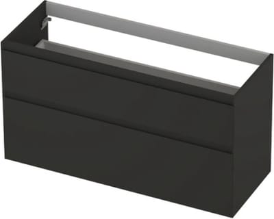 INK wastafelonderkast 2 laden greeploos gelakt asymmetrisch 120x45x65cm, mat antraciet