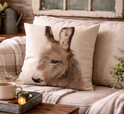 Canvas Wildlife Portraits Collection Kussenhoes - Ezel - 45x45 cm