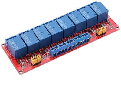 Allecto - Relaismodulekaart - 8-kanaals relais - Hoge en lage trigger - 5V / 12V / 24V - Optocoupler - Eenvoudige installatie - Geschikt voor hobby...
