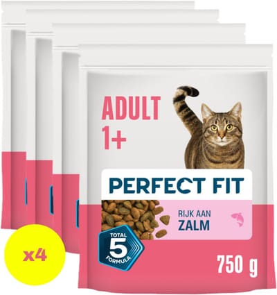 Perfect Fit Kattenbrokken - Active Adult - Zalm - 4x750g