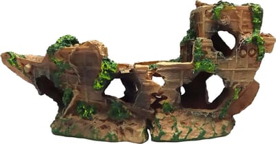 Duvoplus - Aquariumdecoratie - Vissen - Decoratie Scheepswrak 22,5x7,5x12,5cm - 1st
