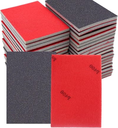 Herbruikbare schuursponges 400 grit, wasbaar voor metaal, hout, muren en kunststof - 30 stuks