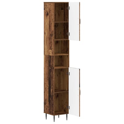 vidaXL - Badkamerkast - met - Open - Plank - HAARLEM - Oud - hout - 30 - x - 31 - x - 190 - cm