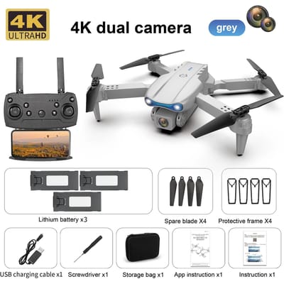 2025 NIEUWE K3 RC Drone 4K HD Luchtfotografie Enkele/Dubbele Camera Wifi FPV Obstakel Vermijding Zwaartekracht Sensing Quadcopter Opvouwbaar Vliegtuig Quadcopter Dual camera 3 battery