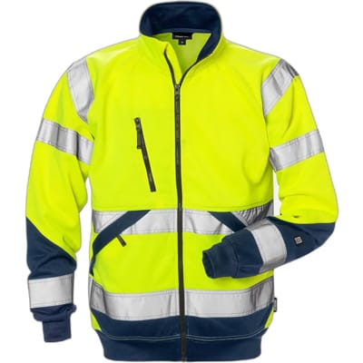 Fristads Hi Vis Sweatjack Klasse 3 7426 Shv - Hi-Vis geel/marineblauw - 2XL