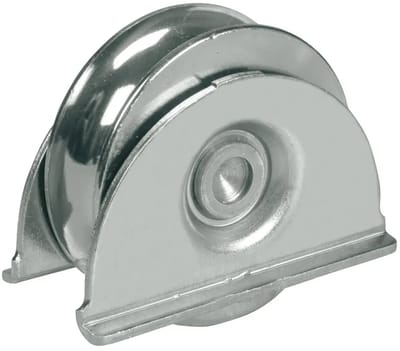 Rond groefwiel van 120 mm met een groef van 20,5 mm in een verzonken beugel