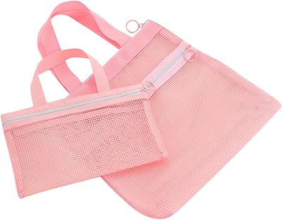 Toilettas - Toilettas voor dames - Toilettas - Toilettas met haak - Toilettas voor op reis - Draagbare nettas - Opbergtas met twee delen en rits - Ademend, snel drogend materiaal - Handvatontwerp - Geschikt voor sportschool, werk, school, luchthaven,