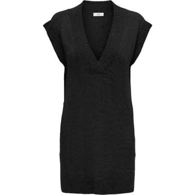 Jacqueline de Yong Trui Jdyelanora S/l V-neck Slit Vest Knt 15328344 Black Dames Maat - M