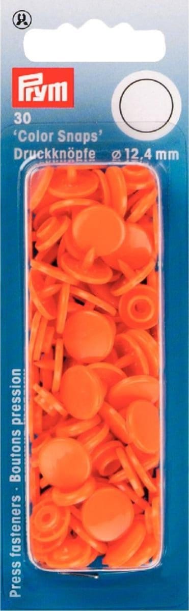 Drukknoop ColorSnaps 12,4 mm oranje 30 st. - Drukknopen Color Snaps - Prym