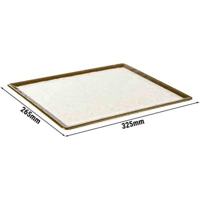 GGM Gastro (6 Stück) GN-Tablett 1/2 - STONE ART - Melamin - Höhe: 15mm - Weiß/Baun