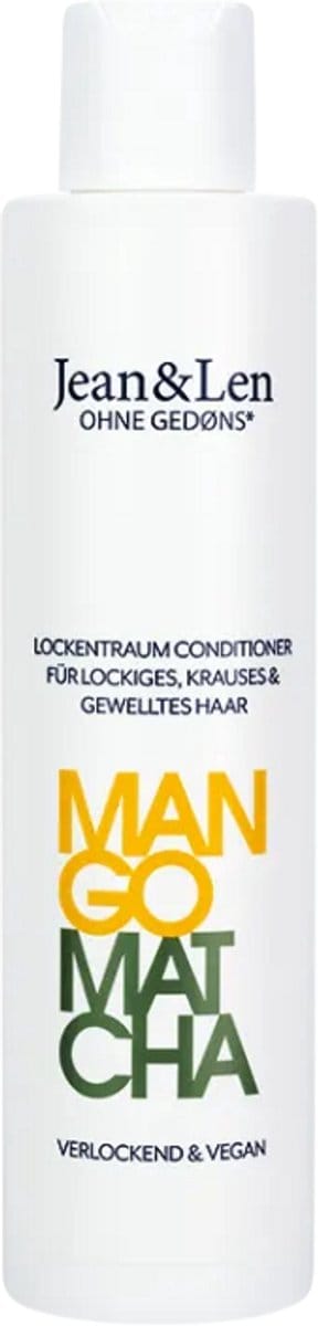 Jean & Len Conditioner met Mango & Matcha 300 ml - vegan, dierproefvrij, zonder siliconen, voor droog haar, voor krullend haar, anti-frizz