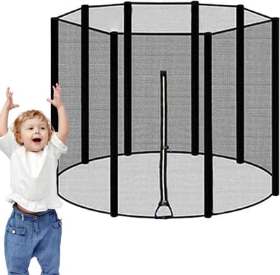 Trampoline Veiligheidsnet - Omheiningnet Trampoline - Veilig Spelen - UV-Bestendig Materiaal - 10 voet 8 - Zwart