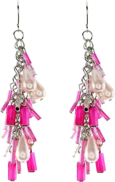 Behave - oorhangers met kralen - speels roze - zomertrend - nikkelvrij