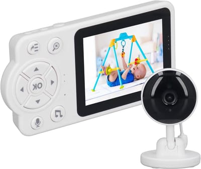 Videobabyfoon met Camera - Babyfoon Monitor - Baby Bewaken - Draadloze Verbinding - 28 inch Scherm - Wit