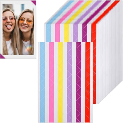 Kleurrijke Zelfklevende Fotohoeken voor Scrapbooken, Foto Edge Stickers en Creatieve DIY Projecten - 2448 Stuks voor Fotoalbums en Knutselen