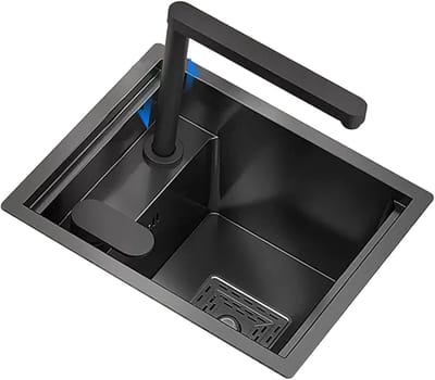 Keuken Bar - Kookeiland - Afwassen En Koken - Verborgen Afdekking - 42x43x22 cm - Zwart
