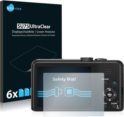Savvies - Screenprotector voor Panasonic Lumix DMC-TZ35 - Folie Beschermfolie transparant 6 Stuks
