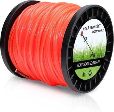 Ronde Trimmerdraad 2.4mm x 100m, Nylon Grasmaaier Draad voor Onkruidbestrijding, Sterke en Duurzame Grastrimmerlijn in Oranje voor Tuinonderhoud