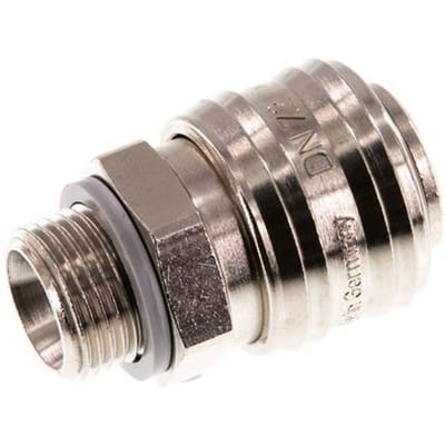 Vernikkeld Messing DN 7.2 (Euro) Luchtkoppeling Snelkoppeling G 3/8 inch Buitendraad