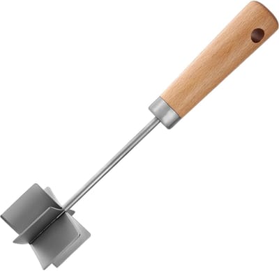 Vleesstamper Gehaktmolen - Worstmaker Burgerpers - Maaltijden Bereiden - Roestvrij Staal - 28 cm - Zandstralen