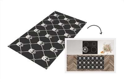 Keukenloper - Loper keuken - Patronen - Skull - Botten - Piraten - 120x60 cm - Keukenloper vinyl