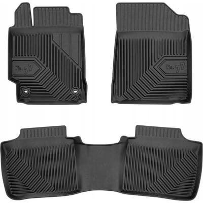 Frogum No.77 Rubberen Automatten Set – Geschikt voor TOYOTA Camry VIII 2011-2019 – 3-delig (Inclusief doorlopende achtermat) – TPE Premium Kwaliteit – Hoge Rand 4 cm – Geurloos – Zwart