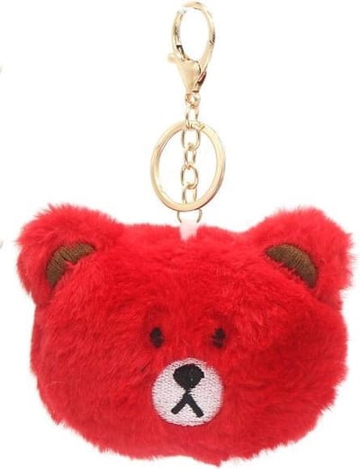 Sleutelhanger Fluffy Beer - 9x7x3 cm - Rood