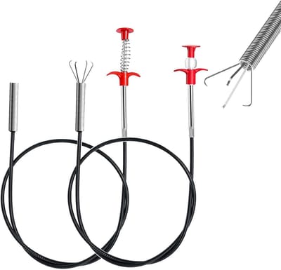 2x Flexibele Afvoerontstopper & Klauwtang - 2 Meter Grijpklaauw voor Keuken en Badkamer