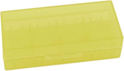 Batterijhouder - Opbergdoos Batterij - Batterijen Opbergen - Speciaal Ontworpen Binnenzijde - 77 x 42 x 22 mm - Geel