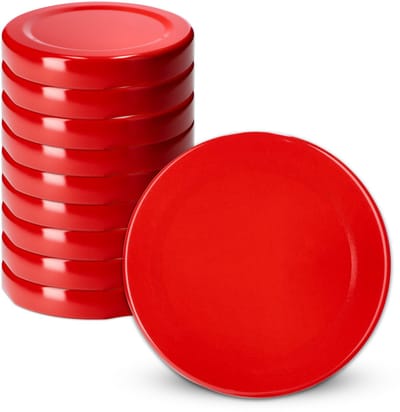 KADAX Schroefdeksel met diameter van 58 mm, metalen twist-off-deksel, reservedeksel voor potten en flessen, deksel met 4 inkepingen voor inmaakpotten, rood, 10 stuks