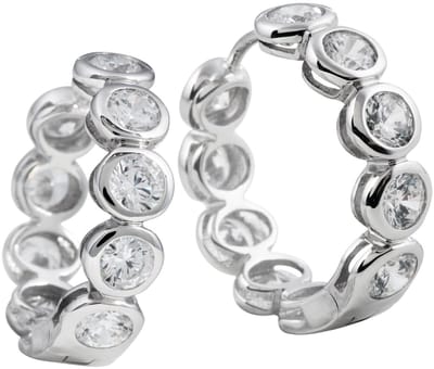 Diamonfire - Zilveren oorringen Eternity - Zirkonia - Rond