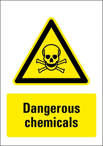 Dangerous chemicals sticker 210 x 297 mm