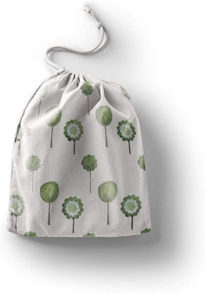 Jardin du Lin Bedrukte katoenen tassen met trekkoord, boodschappentas, tas, stoffen tas, groententas, herbruikbaar, milieuvriendelijk, multifunctioneel, opvouwbaar, maat: 20 x 30 cm