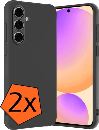 Hoes - 2 Stuks - Geschikt voor Samsung Galaxy S24 FE - Sterk & Shockproof - Case Siliconen - Back Cover - Telefoon Hoes - Zwart