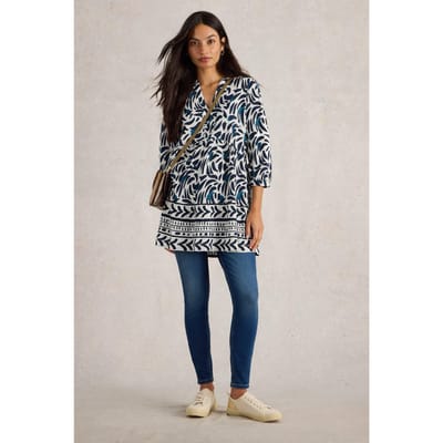 White Stuff Marta Tunic Blue Print Maat: 10 | Blousejurken Outlet | Dames | Blauw