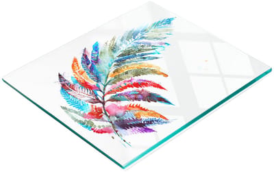 Keukenplank van gehard glas met decoratieve afbeeldingen, kleurrijke veer, 60x52 cm