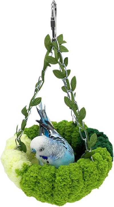 Vogelnest Pluche Bed - Vogelhangmat Papegaaienhuis - Vogels Laten Rusten - Zacht Ademend Materiaal
