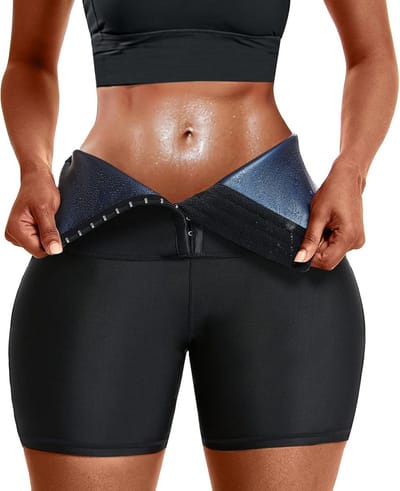 Sweatshorts voor Vrouwen - Hoge Taille Sauna Broek voor Afslanken en Compressie