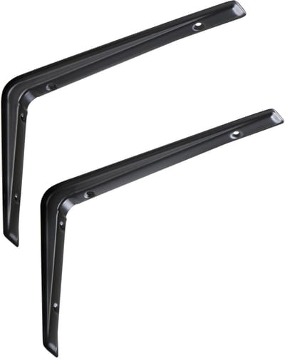 SOTECH 2 stuks Planksteunen RK15 zwart 221 x 157 mm Plankdrager Planksteunen Wandsteunen Planksteunen Beugels Haakse plankdrager