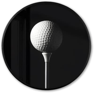 Poster in lijst Rond - Fotolijst 60x60 cm - Posters - Golfbal - Minimalistisch - Wit - Ronde posterlijst zwart - Decoratie - Wanddecoratie woonkamer - Muurdecoratie slaapkamer