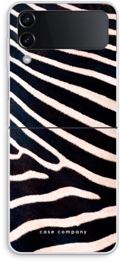 Case Company® - Hoesje geschikt voor Samsung Galaxy Z Flip4 hoesje - Zebra - Soft Cover Telefoonhoesje - Bescherming aan alle Kanten en Schermrand