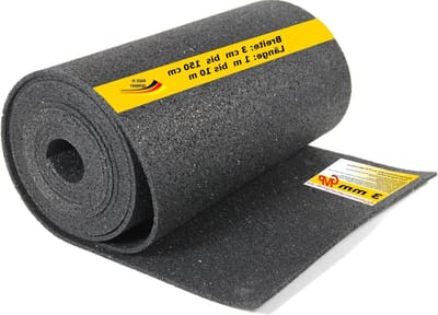 Beschermende Bouwmat - Onderlaag Terraspad - Vloer Beschermen - Rubbergranulaat Constructie - 10 mm x 80 cm - Zwart