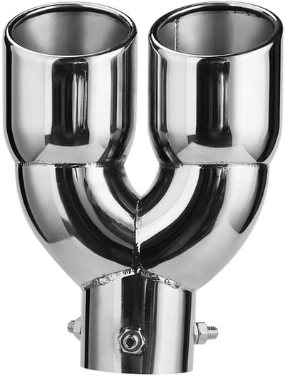 Dailygoods - Uitlaatpijpen, 2,5 inch, 63 mm, eindstukken, uitlaatpijp, dubbele uitlaat, eindkappen van roestvrij staal, voor auto, vrachtwagen
