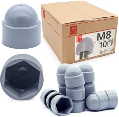 LUN FIX - Schroefkap - Zeskant Dekking - M08 - 10 Stuks - Beschermkappen