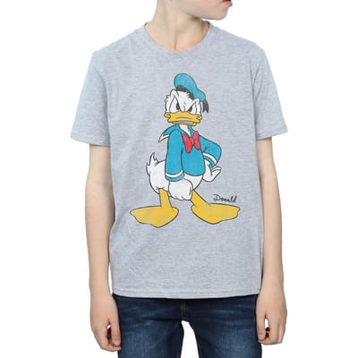 Disney Jongens Boos Donald Duck T-Shirt (Sportgrijs)