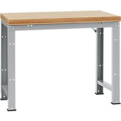 Manuflex werkbank Profi standaard, Tafelblad multiplex B 1250 x D 700, aluminium zilver