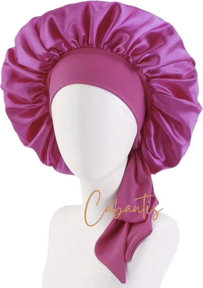 Cabantis® Verstelbaar Bonnet - Satijnen Slaapmuts Unisex – Frizz-vrije Nachtcap met Brede Elastische Band - Satijn Roze