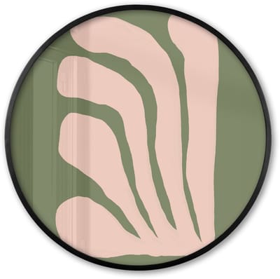 Poster in lijst Rond - Fotolijst 60x60 cm - Posters - Abstract - Natuur - Pastel - Roze - Ronde posterlijst zwart - Decoratie - Wanddecoratie woonkamer - Muurdecoratie slaapkamer
