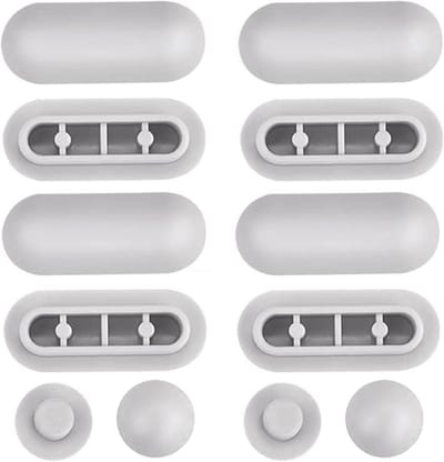 Toiletdeksel Dempers - WC Bumpers - Toilet Beschermen - Universeel Design - 12 Stuks - Grijs
